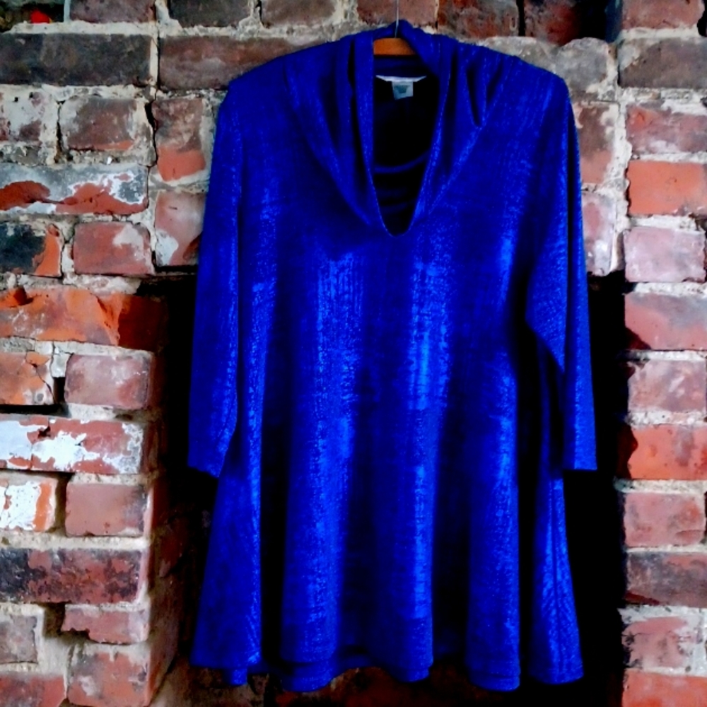 Super Sparkly Swing Trapeze Festive Sweater/Shirt Women's Petite Medium